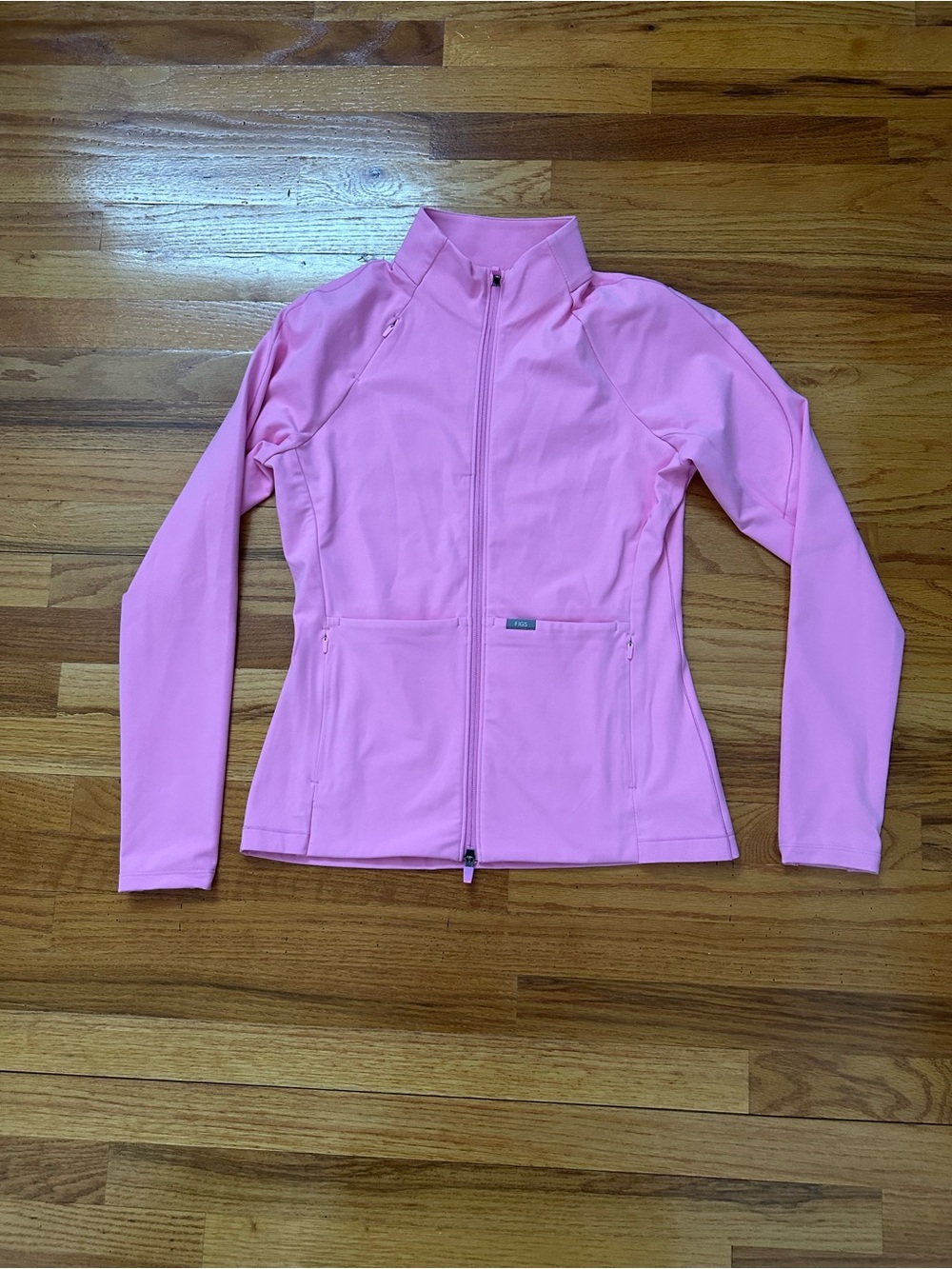 Figs sunrise pink on shift contour jacket